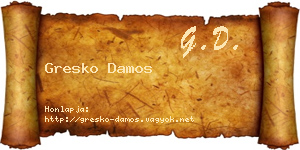 Gresko Damos névjegykártya